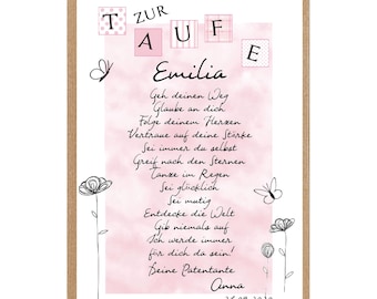 Patenbrief Patenkind Taufe Poster personalisiert Taufgeschenk Patenbrief Taufgeschenk Taufbrief Geschenk zur Taufe Junge Mädchen 32
