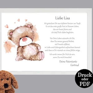 Taufbrief Patenbrief Patenurkunde Geschenk 150 Taufgeschenk, Taufe, Geschenk, Paten, Patenkind, Taufurkunde, Patenonkel, Patentante,