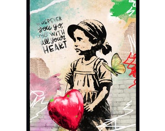 where ever you go...  Collage Poster, Feminine Wall Art, Fashion Style Artwork 19