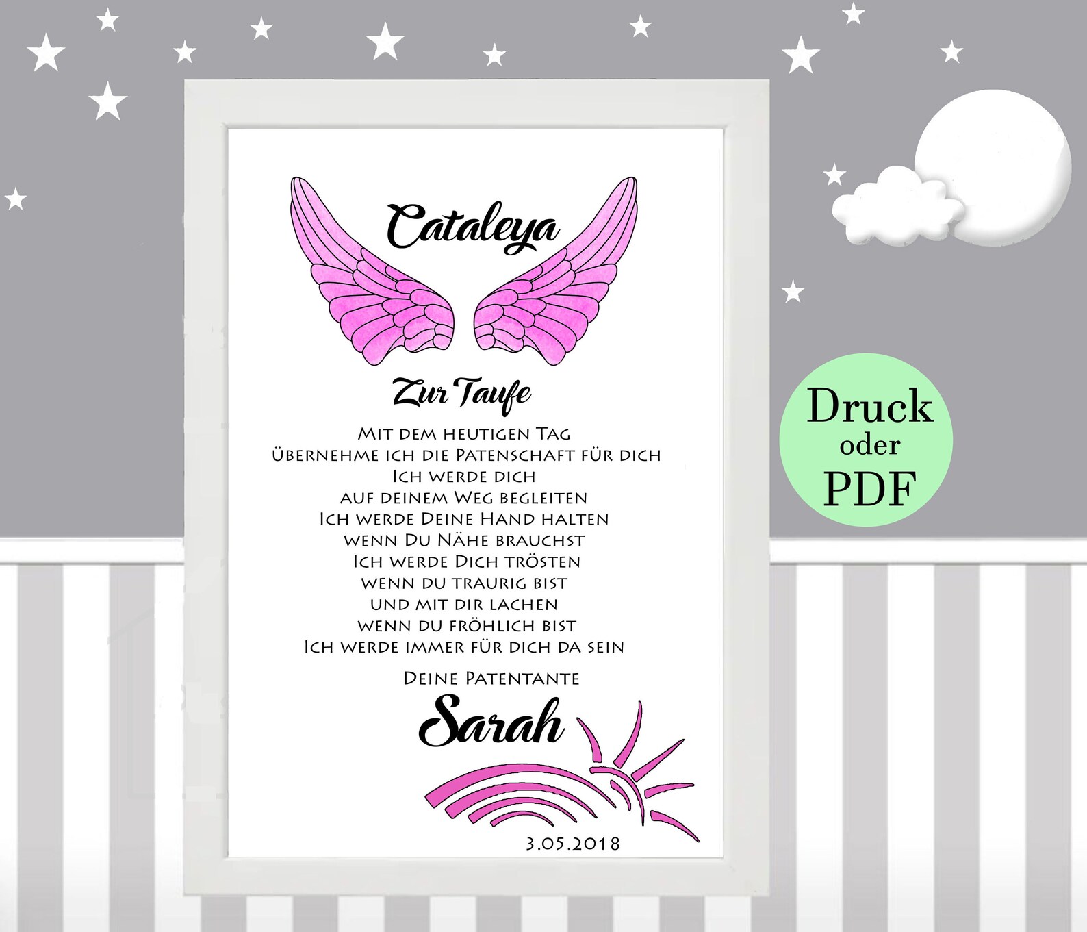 Baptism letter Godparent letter baptism gift 5 Baptismal gift Etsy