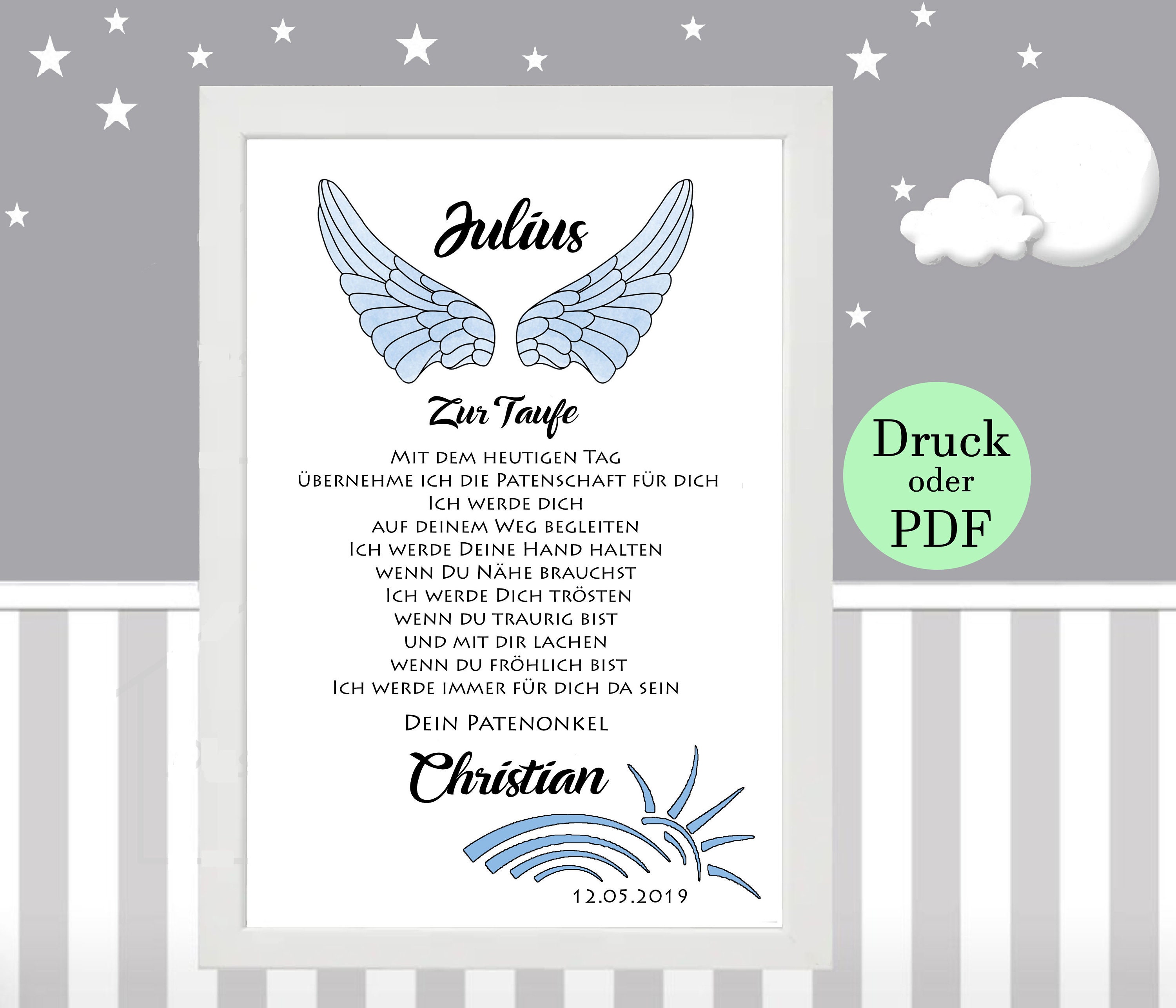 Baptism letter Godparent letter baptism gift 5 Baptismal gift Etsy
