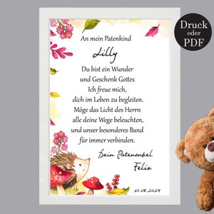 Taufbrief 142 Taufe Geburt Geschenk Paten