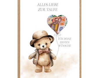 Geldgeschenk Taufe Printable JPG | Taufgeschenk zum Ausdrucken & Einrahmen | DIY Geschenkidee Baby Taufe Junge Mädchen 101
