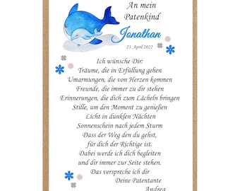 Personalized christening gift - Christening present for girls and boys - Name & Date Personalized christening gift - Poster 63 Godparent letter