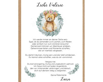 Patenurkunde Patenkind - Taufgeschenk für Mädchen - Taufgeschenk für Jungen -  Taufbrief personalisiert mit Name & Datum – PDF zum Drucken 6