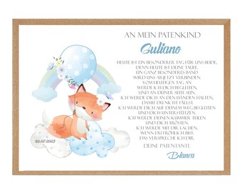 Taufbrief Patenbrief Taufe Geschenk 105