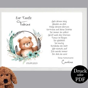 Taufbrief Patenbrief Geschenk zur Taufe   163