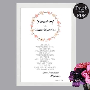 Geschenk für Paten  Taufbrief Taufe Patenkind 21 Geschenk Taufgeschenk, Taufe,  Paten, Patenkind, Patentante, Patenonkel, Junge, Mädchen