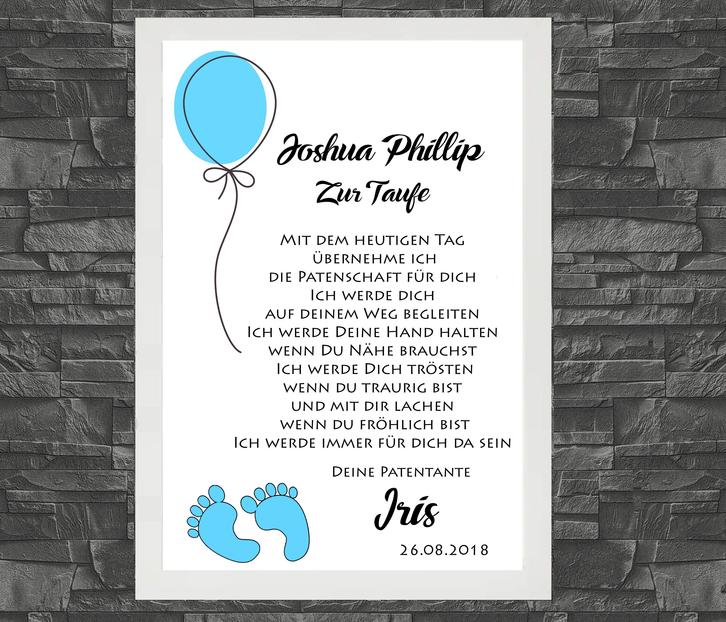 Patenbrief Taufbrief Geschenk 4 Taufgeschenk Taufe Paten Etsy