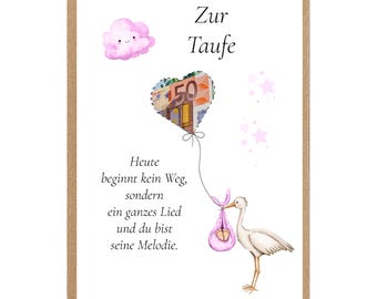Geldgeschenk Taufe Printable JPG | Taufgeschenk zum Ausdrucken & Einrahmen | DIY Geschenkidee Baby Taufe Junge Mädchen 2