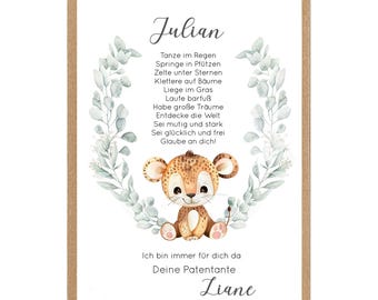 Taufbrief personalisiert | Geschenk zur Taufe | Name & Datum | Taufbrief für Mädchen Jungen | Taufgeschenk individuell | Patenbrief 1