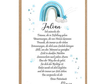 Taufbrief für Paten Digitaler Patenbrief zum Ausdrucken oder als fertiger Druck, Geschenk zur Taufe PDF/DruckTaufurkunde Poster 4