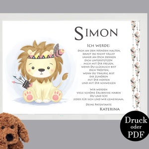Taufbrief Patenbrief Patenkind Geschenk 107 Junge, Mädchen, Taufgeschenk, Taufe,  Paten, Patenkind, Patenurkunde, Patenonkel, Patentante