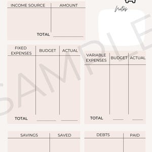Simple Monthly Budget Template