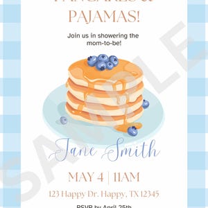Pancakes & Pajamas - Baby Shower/Sprinkle Invitation