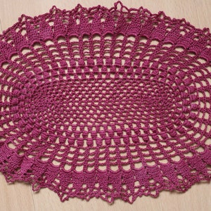 Oval crochet doily