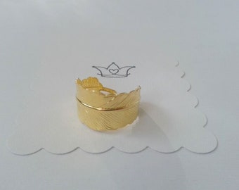 Ring goldige KLEINE FEDER