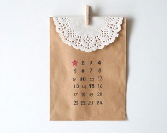 Adventskalender VINTAGE Kraftpapier Doilies