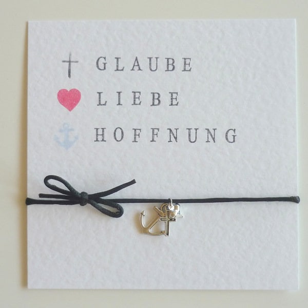 Armband WUNSCHARMBAND Glaube Liebe Hoffnung