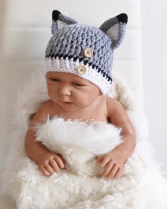crochet wolf hat