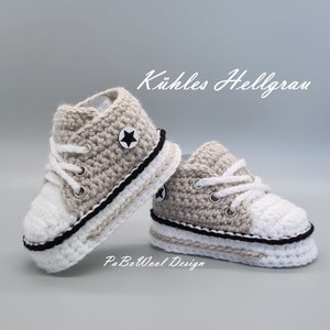 Cool light grey crocheted baby shoes crocheted baby sneakers crocheted baby sneakers crocheted baby lace up shoes with double sole