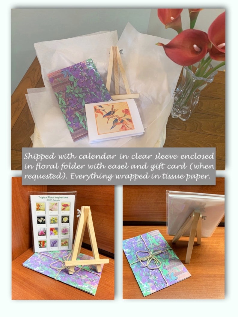 Tropical Flowers 2021 5x7 Fine Art Desk Calendar. Save The 5x5 Etsy