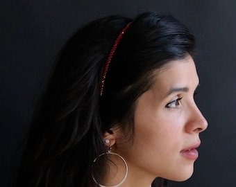 Shimmer Crystal Headband, Minimalist Bridal Wedding Hair Accessory