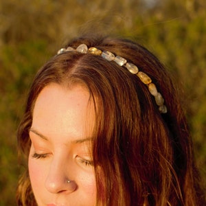 Citrine Headband, Citrine Jewelry, Citrine Accessories, Crystal Jewelry, Boho Headband, Everyday Headband, Gemstone Headband,