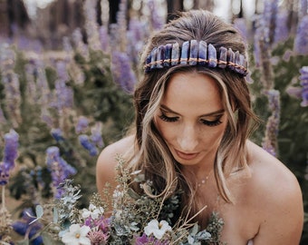 Amethyst Crown, Headband, Bridal Crown Headpice, Wedding Crown, Maternity Photoshoot, Crystal Headband, Crystal Crown, Boho Bride, Goddess