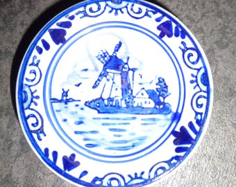 Vintage*Mini-Mini-Bowl-Plate-Wall Plate*Decoration*Blue-White*Delft*1977