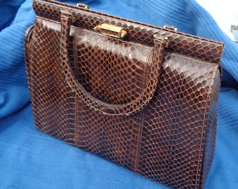 Vintage*Handbag*Original 1955*Snakeskin brown*Pure elegance*