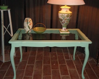 Coffee table*Vintage*Chippendale*Sage green*Beautiful*Elegant*