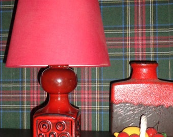 Vintage*Table Lamp*Original 1961*Red*Ceramic*Super Design*