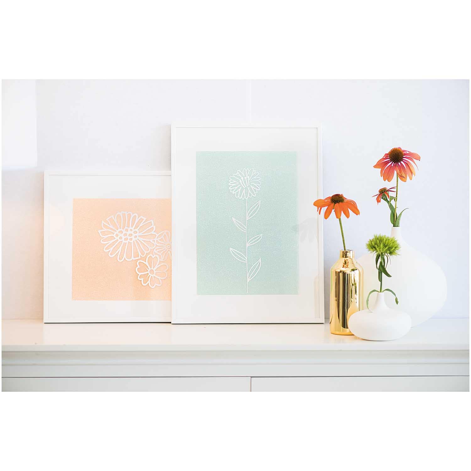 Rico Design Set Da 7 Timbri In Legno Con Tampone Nero - Motivi Piante D'Appartamento Per Scrapbooking E Fai Da Te - 3