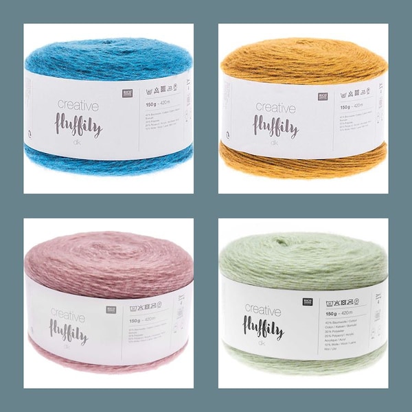 Rico Design Creative Fluffily dk 150g 420 m different colors