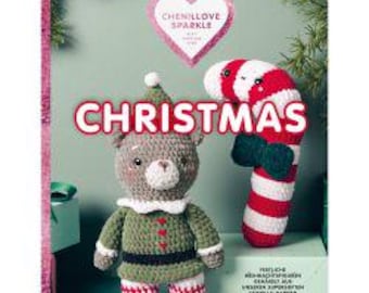 Rico Design Chenillove Christmas – Crochet booklet with 7 Christmas figures, crochet amigurumi animals with Chenillove & Sparkle (German)