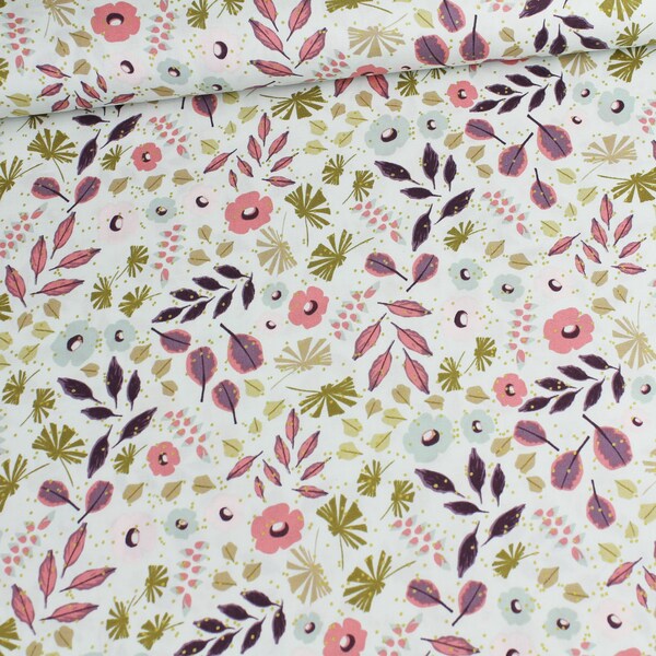 Cotton "Blumenwiese" mint - Rico Design