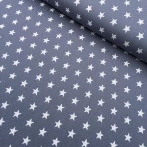 Baumwolle grau mit weißen Sternen - Patchwork - Quilting - Popelin - Stars