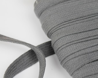 3 m hoodie ribbon dark gray - 17 mm width, flat cord gray, cord gray, cord for backpacks, cord for hoodies, cord for sweaters