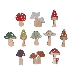 Rayher morceaux de bois à disperser champignons, décoration d'automne avec point de colle