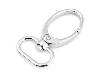 2x Carabiner - silver - 25 mm - round