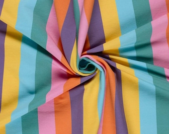 Colorful striped French terry – summer sweat fabric from Fräulein von Julie