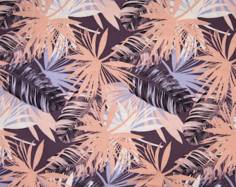 Viscose "palm leaves" pink lilac