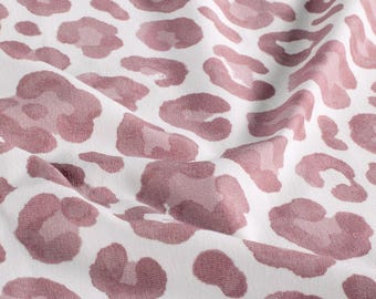 French terry with leopard print in lilac and pink – organic cotton sweatshirt fabric