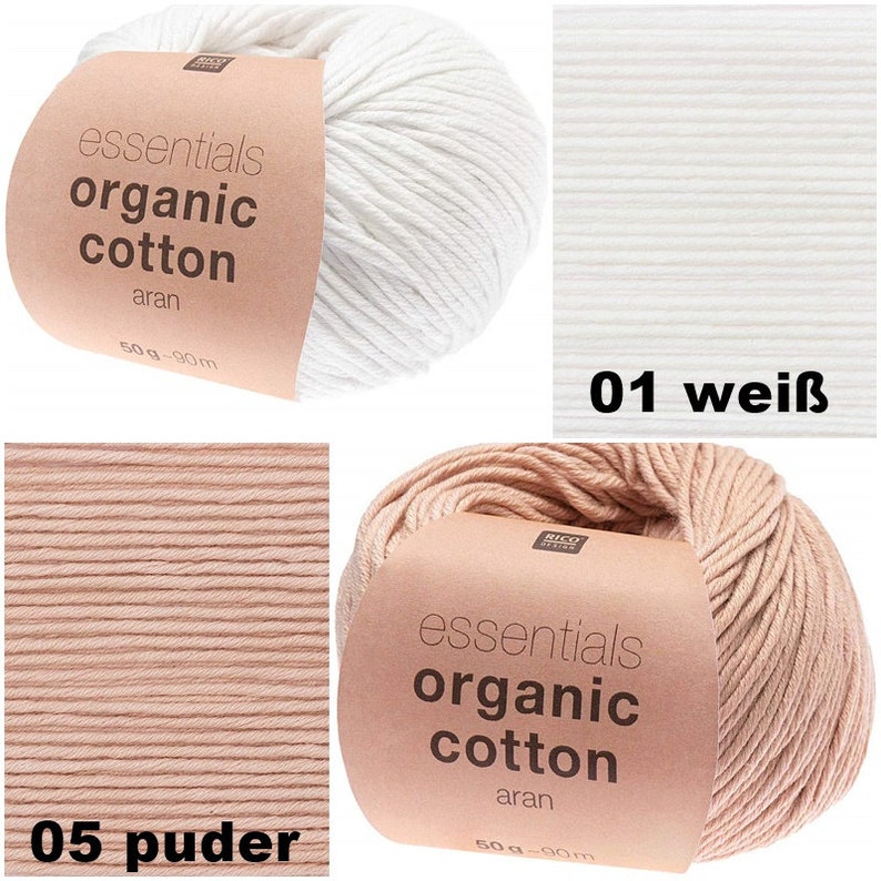 Rico Design Essentials Organic Cotton aran 50g 90 m image 4