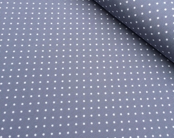 Baumwolle grau mit weißen Punkten - Patchwork - Quilting - Dots - Webware