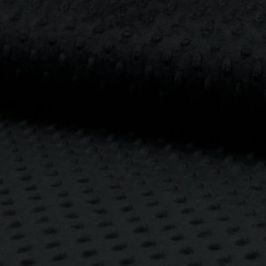 Puede incluir: Tela negra con un patrón texturizado de puntos en relieve.