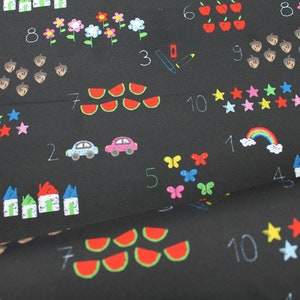 Toile enduite motif enfants - numéros de scolarisation