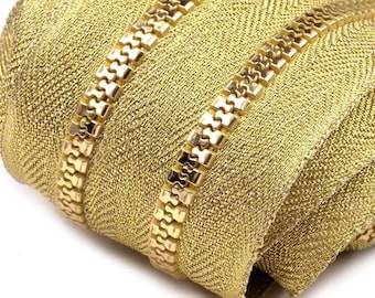 1 m endless zipper gold 5 mm