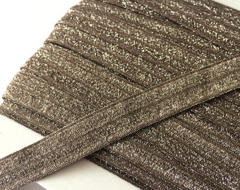 2 m folding rubber brown with glitter